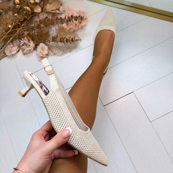 LA STRADA HEEL 2403346-4021 BEIGE/GOLD KNITTED