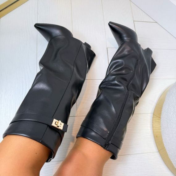 LEATHER LOOK LOCK LAARS 8623A BLACK/P