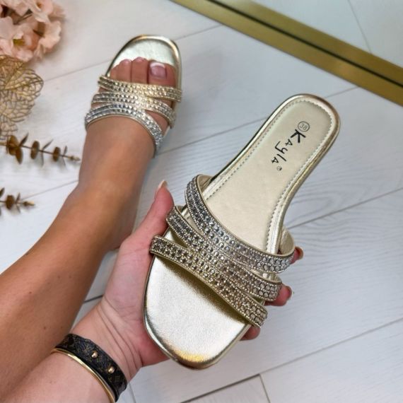 TRIPLE SPARKLING SLIPPER L-33 GOLD