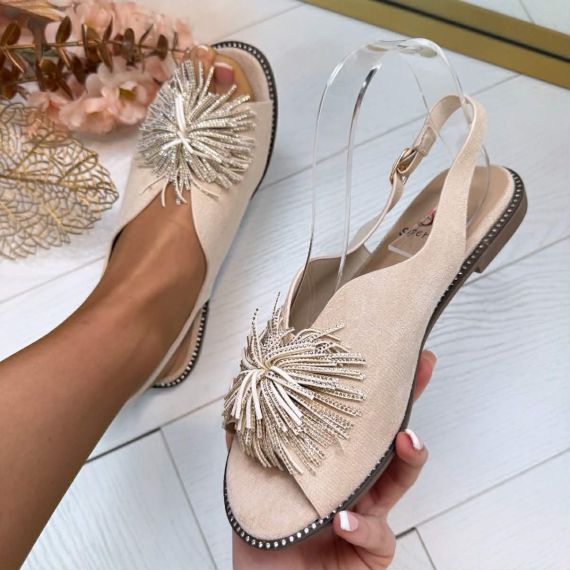 POMPOM SANDAAL CH026 BEIGE