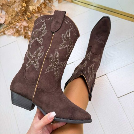 NOEKIE COWBOY BOOT A-982 BROWN