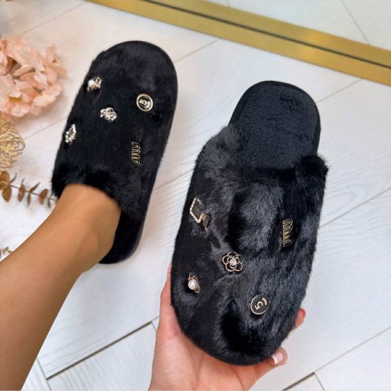 CHANNIE PANTOFFEL 8011-25 BLACK