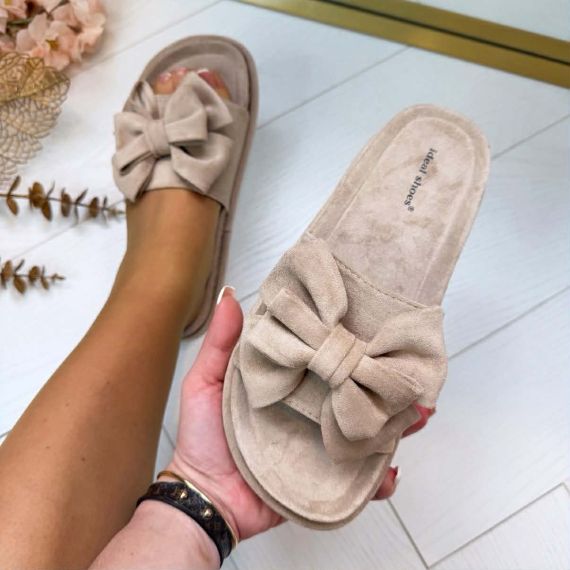 DUBBELE STRIK SLIPPER 3890 BEIGE