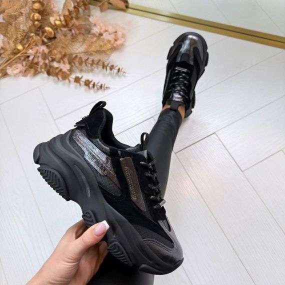 STEVE MADDEN SNEAKER POSSES-PERF 3026 BLK/PEWTR