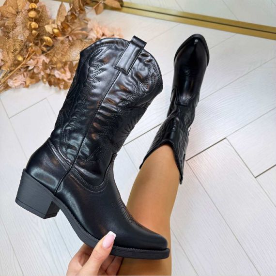 LEATHER LOOK LAARS 301-A32 BLACK/PU