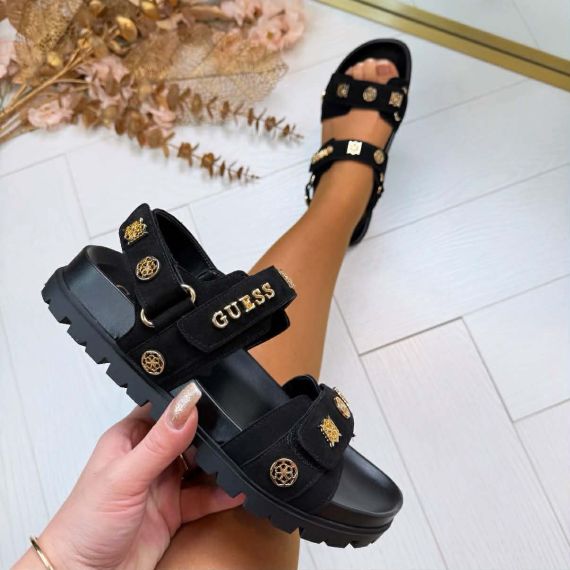 GUESS LOGO SANDAAL FLPLOESU03 BLACK
