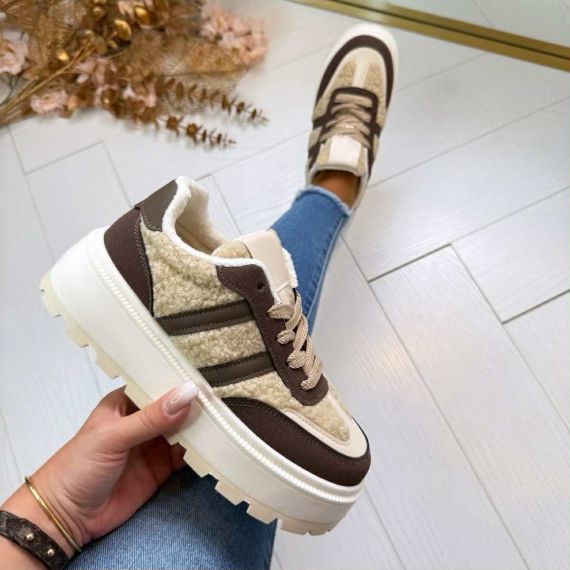 *SALE* TEDDY STRIPE SNEAKER 24886 BROWN