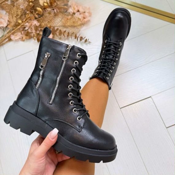 LIANNE ZIP BOOT A-711 BLACK