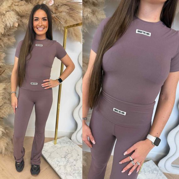 UNIQUE THE LABEL NENA **SHORT** SLEEVE TOP MUSHROOM