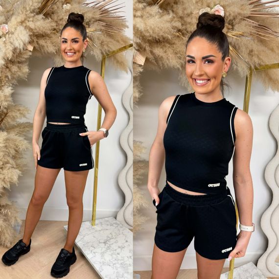 GUESS CLARA SLEEVELESS CROPT TOP V6GP17K3215 JBLK