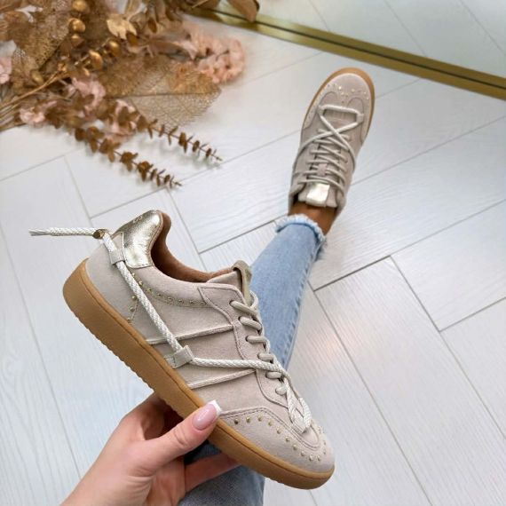 DWRS POONA STUDS SNEAKER B11928-01 SAND