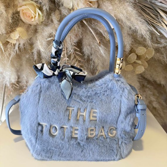TOTE FAKE FUR BAG H3892 L.BLUE