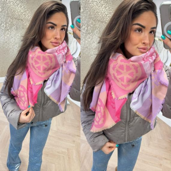 GUESS LOGO SCARF AW5248 POL03 PIM LILA/PINK/ORANGE