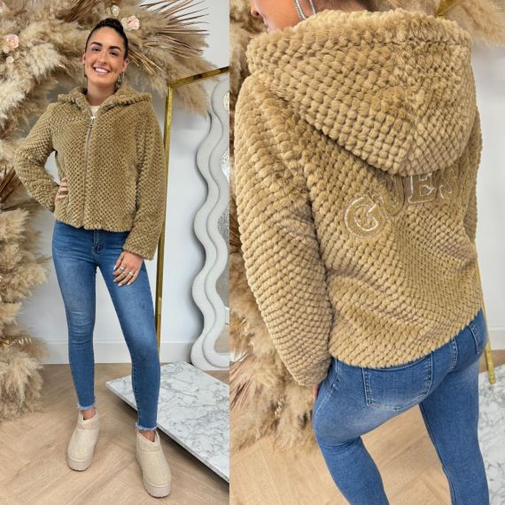 GUESS THEOLINE FAKE FUR JACKET W3BL50WFSD0 C1C2 CAMEL