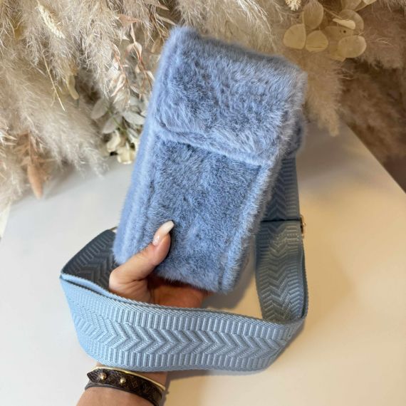 FAKE FUR PHONEBAG Q3216 BLUE