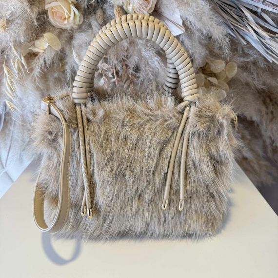 FURRY BAG D3606 APRICOT