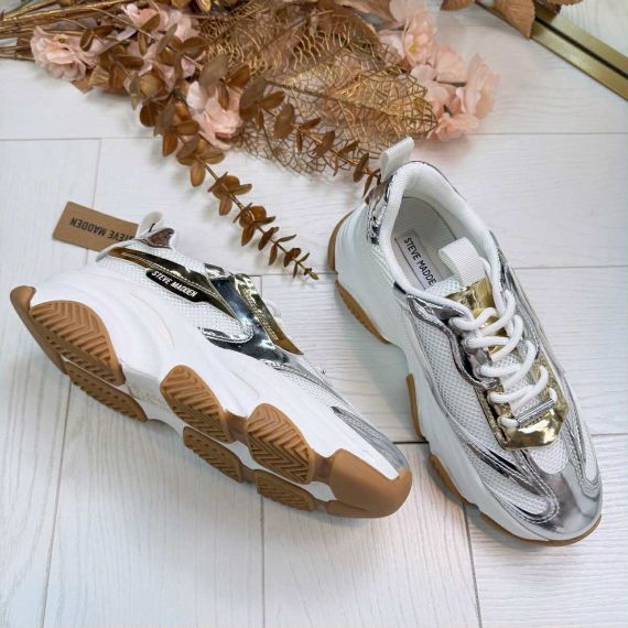 * LAATSTE MAAT 39* STEVEMADDEN POSSESSION-E 0033 SILVER/GLDCREAM