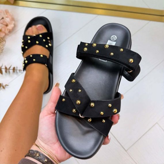 GOLDY SUEDINE SLIPPER MO3613 BLACK