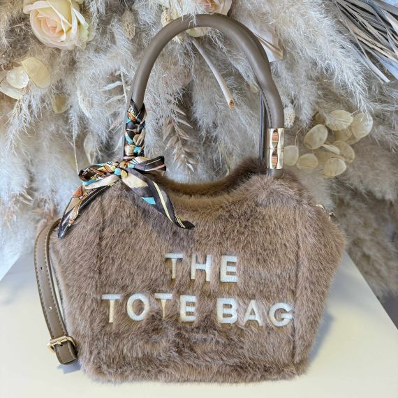 TOTE FAKE FUR BAG H3892 MUD