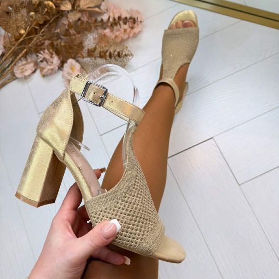 LA STRADA HEEL 2502870-4543 GOLD/SILVER KNITTED