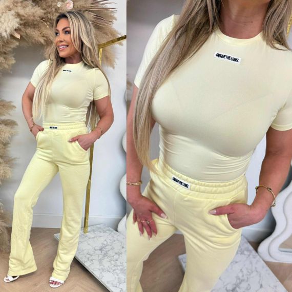 UNIQUE THE LABEL NENA **SHORT** SLEEVE TOP SOFTYELLOW