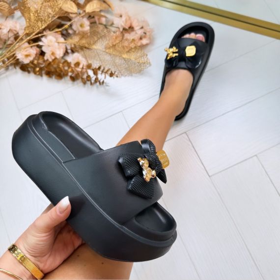 BEARY BOW SLIDES BE-1076 BLACK *WEB ONLY*