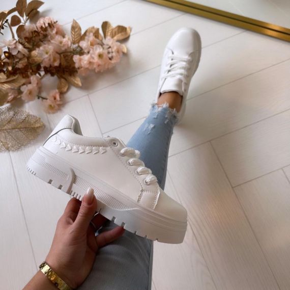 BESTY LEAVES SNEAKER PC-176 WHITE *WEB ONLY*
