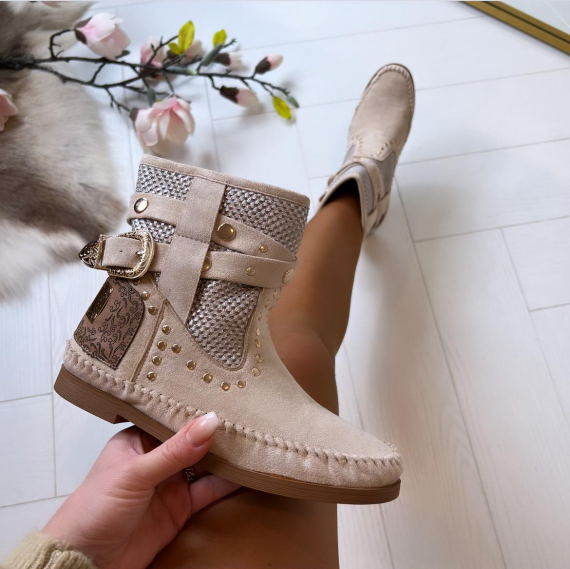 BOOT 7069-A117S BEIGE/S *WEB ONLY*