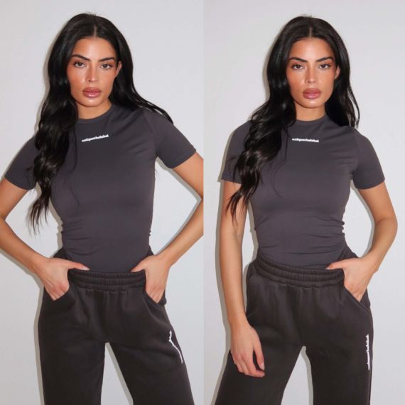 UNIQUE THE LABEL ROBYN **SHORTSLEEVE** CHARCOAL