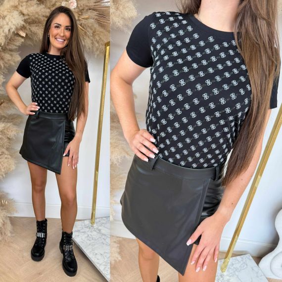 GUESS SS 4G ALLOVER LOGO TEE W5BI21I3Z14 BLACK