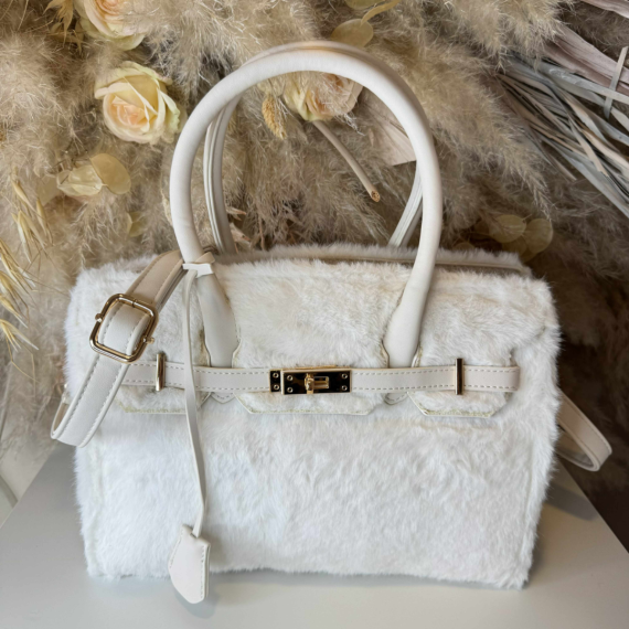 BIRK FURRY BAG D3331 WHITE