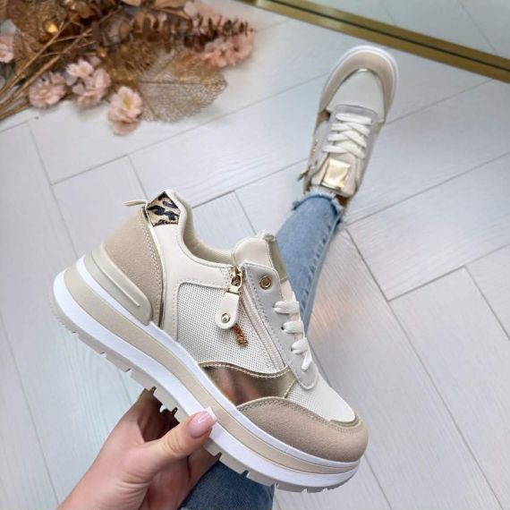 FASHION ZIP SNEAKER YY117 BEIGE