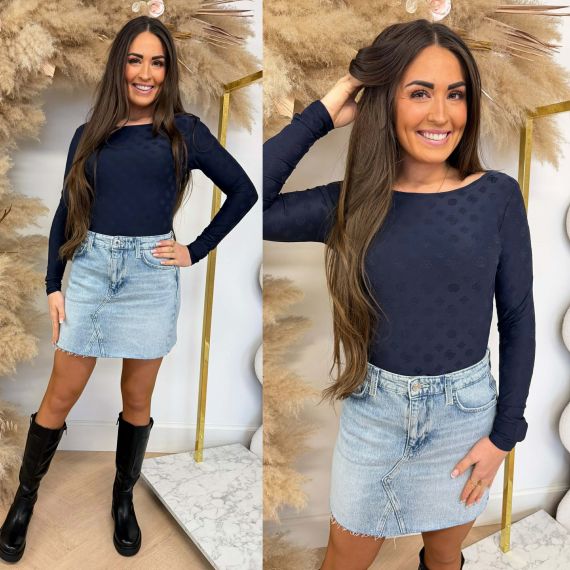 GUESS LS SCOOP BACK TOP NADENE W6RP46KA660 G7V2 NAVY