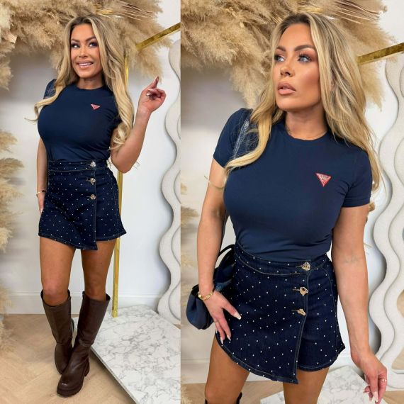 GUESS MINI TRIANGLE TEE W2YI44J1314 G7P1 NAVY