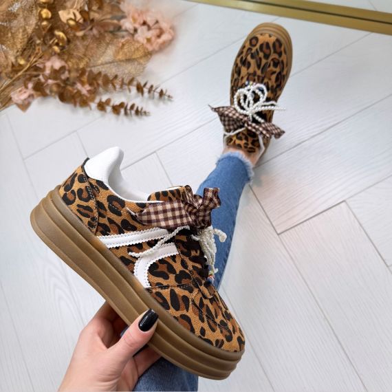 *SALE* CUTE BOW SNEAKER C-3033 LEOPARD *WEBONLY*