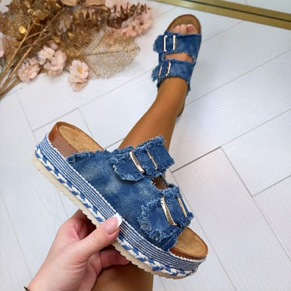 DENIM GESP SLIPPER 22-90 D.BLUE**