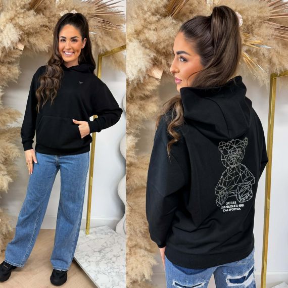 GUESS HOODED SPARK SWEATHER V6GQ18K3513 JBLK