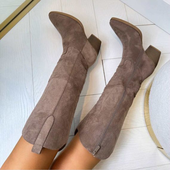 SUEDINE COWBOY LAARS T-272 KHAKI