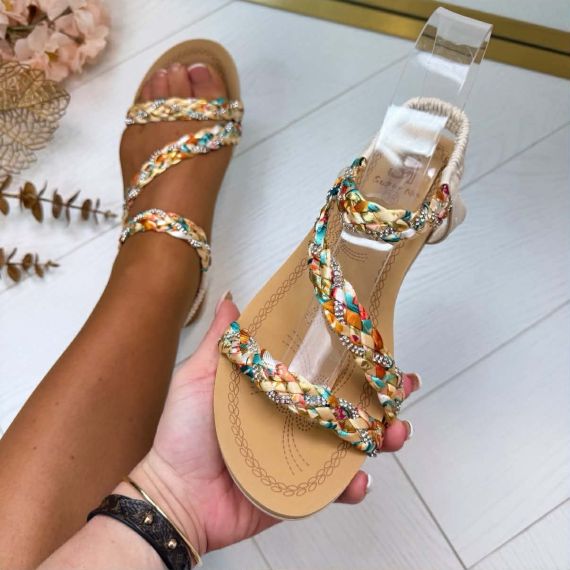 VLECHT SANDAAL AM319 BEIGE