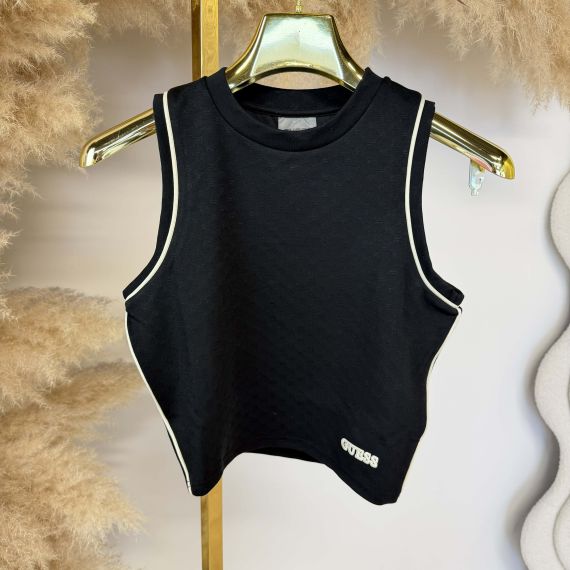 GUESS CLARA SLEEVELESS CROPT TOP V6GP17K3215 JBLK