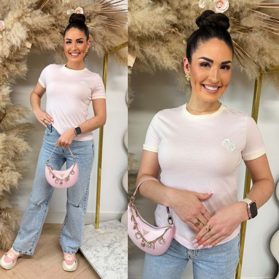 GUESS GRETA TEE V6GI05K2966 A60W LIGHT PINK