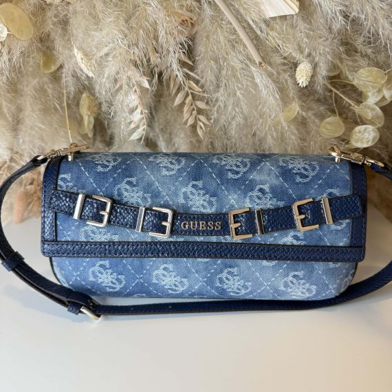 GUESS DOVIE FLAP SHOULDER BAG DG990919 DENIM LOGO