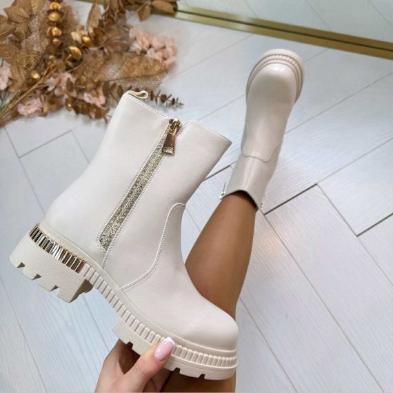 LETTER BOOT LH207 BEIGE