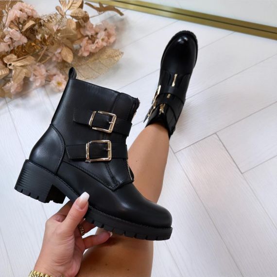 DOUBLE ZIP BOOT A-271G **BLACK/GOLD** *WEBONLY*