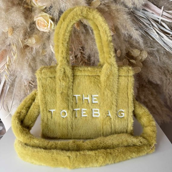 FAKE FUR TOTE BAG H3235 YELLOW