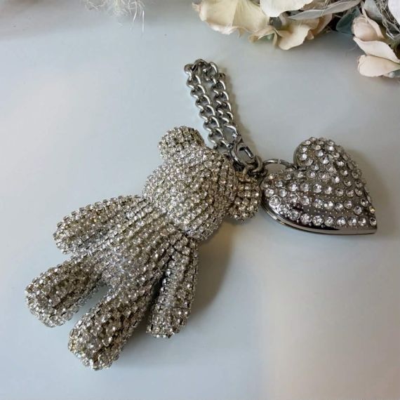 STEVE MADDEN D-TEDDY KEY/BAGCHAIN SILVER