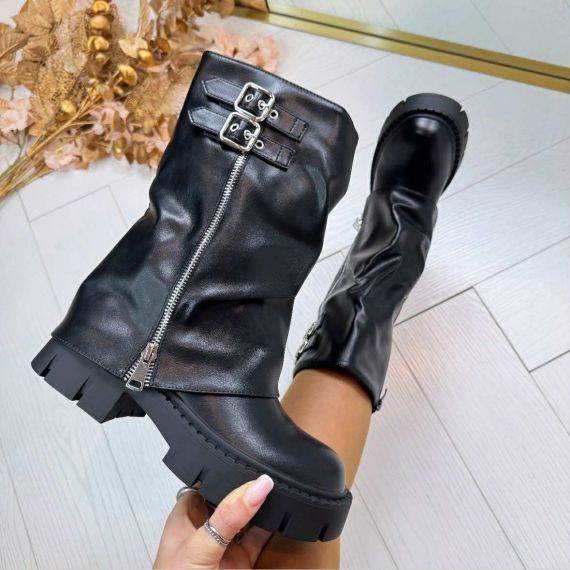 FENNA ZIP BOOT A9667 BLACK