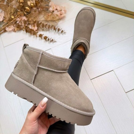 LARA REAL LEATHER UGIE BOOT ZP20 KHAKI