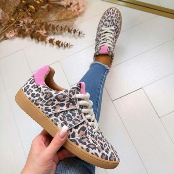DWRS POONA LEOPARD B11456-14 SAND/PINK