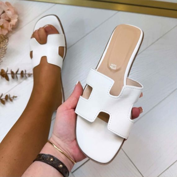 HANNAH SLIPPER  J-236 WHITE